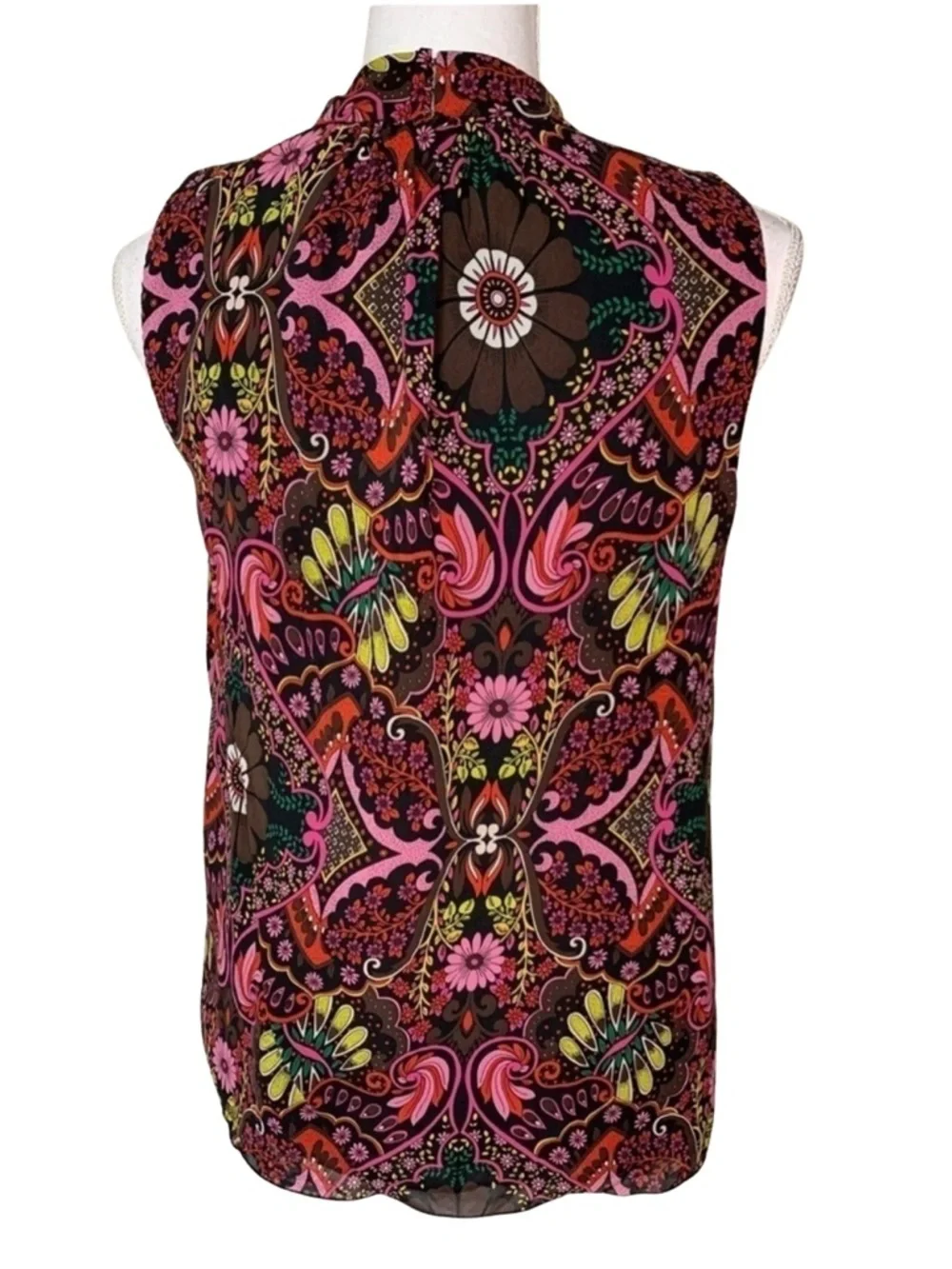 Trina Turk Floral Tank‎ Top Women XS Silk Blend